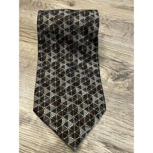 Ron Chereskin Men's Silk Circles And Triangles Neck Tie Brown 4" x 60"